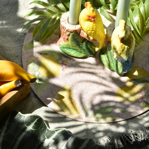 Produkt Podkładki okrągłe szare filcowe Summer Lemon 31cm 2 szt.