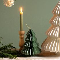 Produkt Choinka papierowa miętowo-srebrna brokatowa wys. 20cm 5 szt.