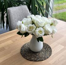 Produkt Sztuczne róże w pęczku białym 30cm 8szt