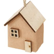 Produkt Ozdoba dekoracyjna choinkowa domek czerwono-brązowy naturalny 6 cm 9 sztuk