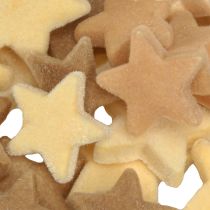 Produkt Gwiazdki dekoracyjne flokowane posypka żółto-brązowe Ø4/5cm 40 szt.