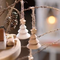 Produkt Ozdobna choinka drewniana ozdoby choinkowe Ø5cm H7,5cm 6 sztuk