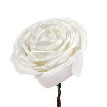 Produkt Róża piankowa biała z masą perłową Ø10cm 6szt