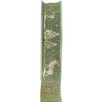 Produkt Wstążka prezentowa zielono-złota świąteczna wstążka jeleń 25mm 15m