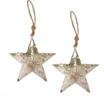 Produkt Dekoracja wisząca gwiazda metalowa dekoracja świąteczna srebrna 15,5cm 3szt