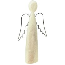 Produkt Drewniany anioł naturalny anioł stróż drewniana figurka nowoczesna wys. 27,5 cm