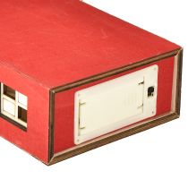 Produkt Drewniana dekoracja domku, lampka, drewno, czerwony i biały, na baterie, wys. 19,5 cm