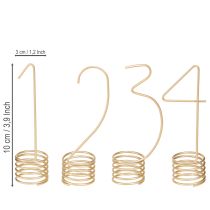 Produkt Świeca dekoracyjna adwentowa cyfry 1-4 matowe złoto metal wys. 10cm 4 szt.