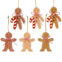 Produkt Piernikowy ludzik do zawieszenia, włókno drzewne, różne kolory, 8 cm, 12 szt.