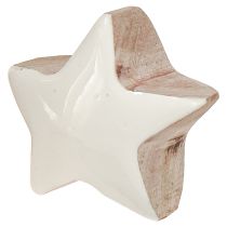 Produkt Mini Gwiazdki Białe Drewno Mango Drewniane Gwiazdki Dekoracja Ø3cm 9 szt.