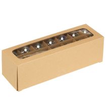 Produkt Miniaturowe bombki świąteczne, szklane, opalizujące, przezroczyste, 4 cm, 24 sztuki