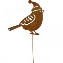 Produkt Ptak ogrodowy z czapeczką patynowana dekoracja 12cm 6szt