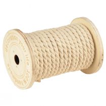 Produkt Sznurek bawełniany ozdobny sznurek kremowy Ø5mm drewniana szpula po 7m każda 2 sztuki