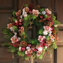 Produkt Elegancki bukiet różowych róż świątecznych – 35 cm 6 szt.