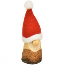 Produkt Krasnal dekoracyjny drewniany Krasnal bożonarodzeniowy z kapeluszem czerwony naturalny 10/12cm 4szt