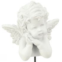 Wtyczka dekoracyjna figurki aniołów dekoracja nagrobna biała wys. 5cm 6szt