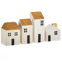 Produkt Dom drewniany domy dekoracyjne drewno biały brązowy 4,5-8cm 4szt