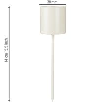 Produkt Świecznik na grube świece stożkowe, metalowy, beżowy, 3,8 x 14 cm, 4 sztuki