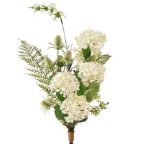 Sztuczny bukiet kwiatów śnieżka roślina oset paproć 65cm