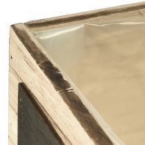 Produkt Rustykalne drewniane pudełka z powierzchnią tablicową – naturalne i czarne, różne rozmiary – wszechstronne rozwiązania organizacyjne – zestaw 3 szt.