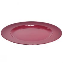 Produkt Uniwersalne, ciemnoczerwone plastikowe talerze – 28 cm, idealne do dekoracji i użytku na zewnątrz – 4 sztuki