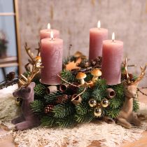 Produkt Dekoracja siedzący jeleń, szaro-złota, 15×6×15,5 cm, 3 szt.