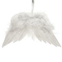 Produkt Romantyczne skrzydła anioła z białych piór – dekoracja świąteczna do zawieszenia 20×12cm 6 sztuk