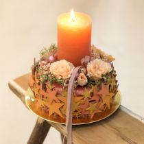 Produkt Dekoracja dekoracyjna gwiazdki drewniane pomarańczowe 3 kolory Ø3,5/5,5/7cm 48 szt.