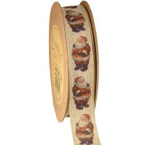 Produkt Wstążka świąteczna rustykalna wstążka Mikołaj 25mm 15m