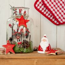 Produkt Figurka Świętego Mikołaja w kolorze czerwonym 13 cm - idealna dekoracja świąteczna zapewniająca świąteczną atmosferę - 2 sztuki
