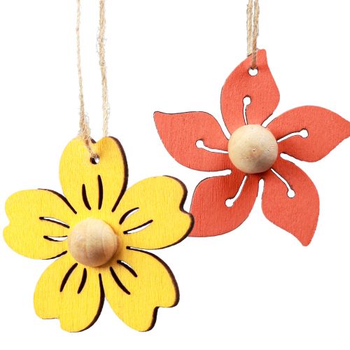 Produkt Drewniane kwiaty wiszące dekoracje drewniane letnie dekoracje żółte 4,5cm 24szt