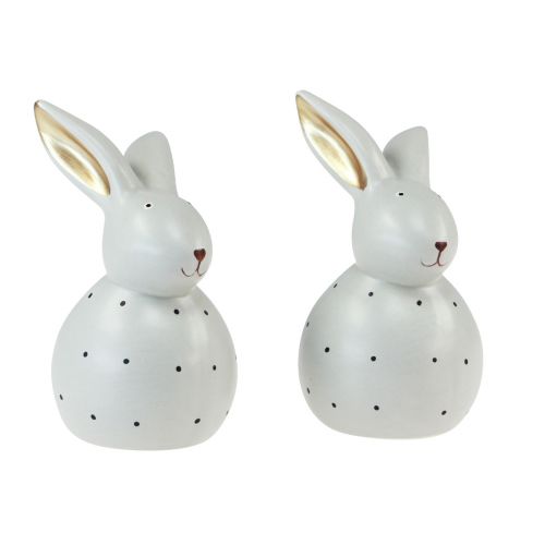 Produkt Zając wielkanocny figurki dekoracyjne króliki w kropki 13cm 2szt