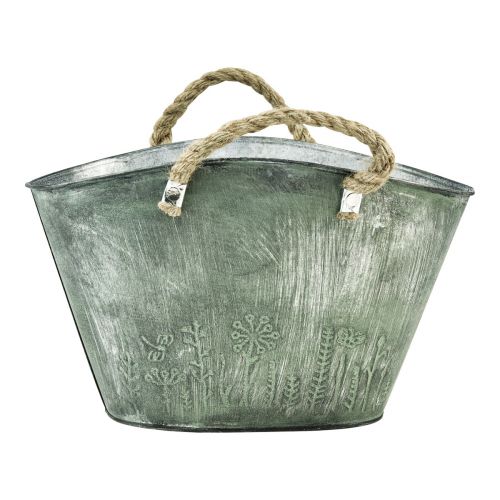 Produkt Doniczka z uchwytami metalowa torba jutowa 24,5×17×15,5cm