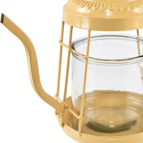 Produkt Świecznik na tealighty Szklana latarnia czajniczek pomarańczowy Ø15cm W26cm