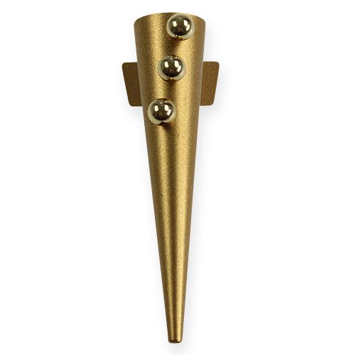 Przypinka ślubna z magnesem, matowe złoto 7cm