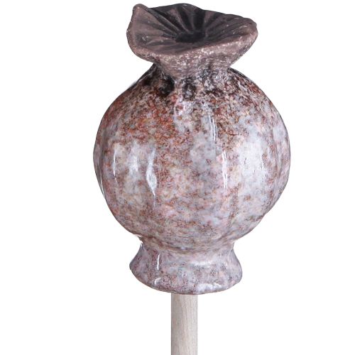 Produkt Wtyczka kwiatowa drewniana ceramiczna dekoracja makowa 3 kolory 35cm 6 szt