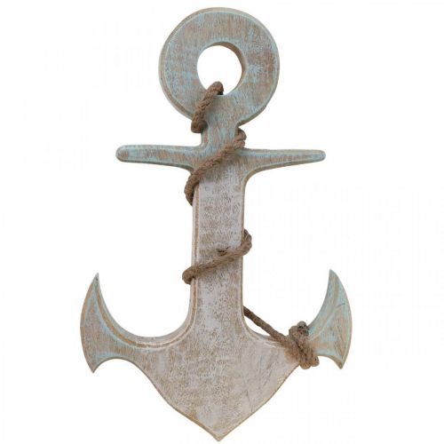 Produkt Anchor Deco Wood Maritime Deco Biały Niebieski 24,5 cm x 14,5 cm