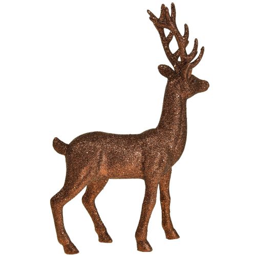 Produkt Deco jeleń renifer miedziana figurka brokatowa wys. 37cm