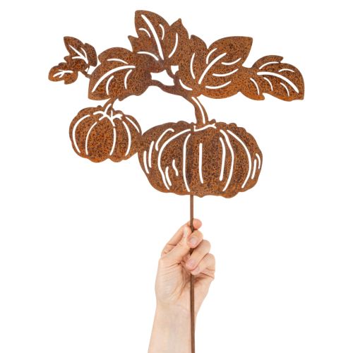 Produkt Palik ogrodowy z motywem dyni, dekoracja metalowa, wykończenie rdzawe, 100 cm