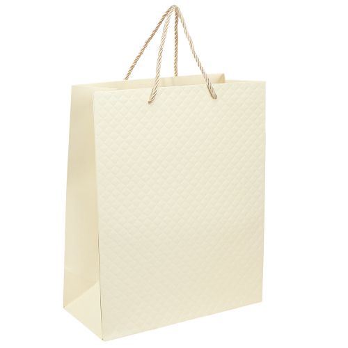 Floristik24 Torba na prezenty papierowa torba na prezenty kremowa 26×12×32cm 1 szt