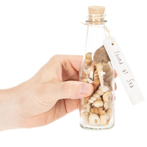 Produkt Dekoracja na butelkę szklaną z muszlami i zawieszką, marynistyczna dekoracja stołu, 17 cm, 2 sztuki