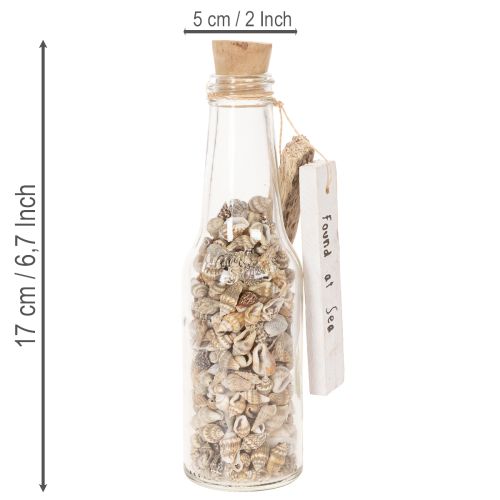 Produkt Dekoracja na butelkę szklaną z muszlami i zawieszką, marynistyczna dekoracja stołu, 17 cm, 2 sztuki