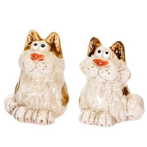 Produkt Ceramiczne figurki dekoracyjne w kształcie kotów, zabawne figurki zwierząt do dekoracji salonu, 8 cm, 4 sztuki