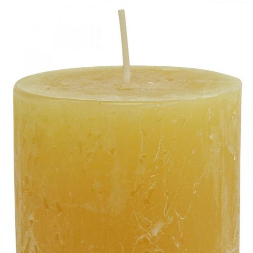 Produkt Świece filarowe Rustykalne świece w jednolitym kolorze żółte 70/140mm 4szt