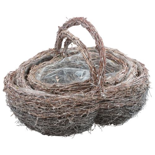 Produkt Kosz z uchwytem Kosz na rośliny bielony 40/34/27 cm, zestaw 3 szt