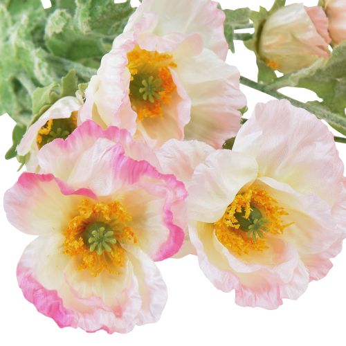 Floristik24 Sztuczne Maki Dekoracyjne Kwiaty Jedwabne Różowe 42cm 4szt