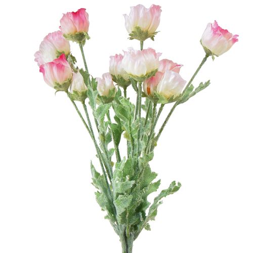 Floristik24 Sztuczne Maki Dekoracyjne Kwiaty Jedwabne Różowe 42cm 4szt