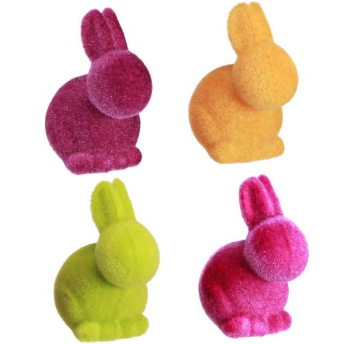 Produkt Mini Króliczki Kolorowe Króliczki Wielkanocne Flokowane Różne W6cm 12 szt