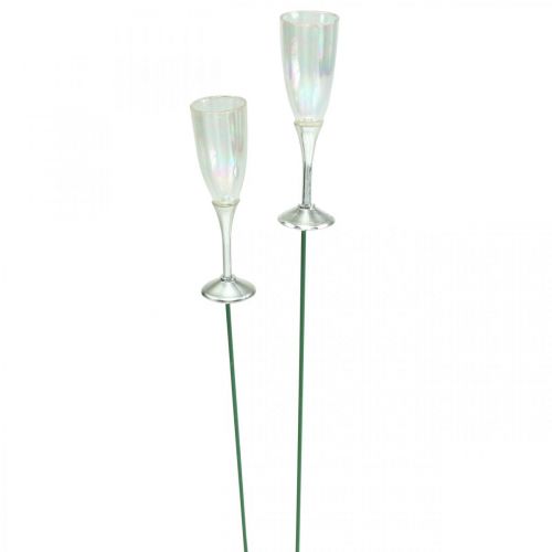 Produkt Mini kieliszek do szampana Dekoracja sylwestrowa na patyczek 7,5cm 24szt