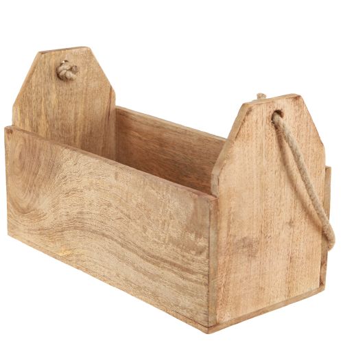 Produkt Skrzynka na rośliny z naturalnego drewna jutowego z uchwytem 35x16x21,5cm